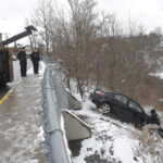 car went through a fence